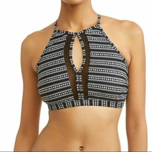 Time and Tru Black White Bikini Top L - Picture 1 of 3